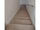 Carpeted stairs going down to the basement with a handrail, providing safe passage at 6043 Strada Isle Way, Orlando, FL 32835