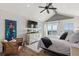 Charming bedroom with vaulted ceilings, TV, comfortable bedding and beautiful ocean view at 6847 S Atlantic Ave, New Smyrna Beach, FL 32169