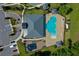 Aerial view of community pool, playground, parking, and gathering areas at 887 Lake Hill Way, Deland, FL 32724