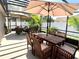 Spacious screened patio with dining & seating areas perfect for entertaining and relaxation at 1311 Fallwood Dr, Deltona, FL 32725