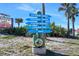Sign pointing to nearby restaurant, marina, shops, and Veteran's Memorial, near Jerry's Italian Restaurant at 14 Marsh Ct, Ponce Inlet, FL 32127
