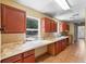 Functional kitchen featuring ample counter space, tile backsplash, and natural light at 1560 7Th Ave, Deland, FL 32724