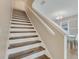 Staircase featuring wood steps and white risers and railing at 1922 Cove Point Rd, Port Orange, FL 32128