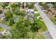 An aerial view of a beautiful home featuring a private pool and mature landscaping in a desirable neighborhood at 2551 Cross Country Dr, Port Orange, FL 32128