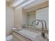 Bathroom with granite countertop, stainless steel faucet, and shower/bath at 2551 Cross Country Dr, Port Orange, FL 32128