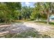 Large, open backyard featuring a wooden fence and various mature trees at 257 Huntington Dr, Deland, FL 32724