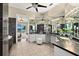 Bathroom boasts double sinks and vanities and overlooks Primary bedroom with waterfront views at 2636 S Peninsula Dr, Daytona Beach, FL 32118