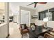 Home office with stylish decor and access to great room views via a glass block wall at 2636 S Peninsula Dr, Daytona Beach, FL 32118