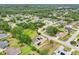 Aerial view of a yellow single-Gathering home with solar panels and a pool in a residential neighborhood at 2940 Se 23Rd Ave, Ocala, FL 34471