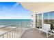 Enjoy breathtaking ocean views from this condo's private balcony with comfortable seating at 2967 S Atlantic Ave # 1601, Daytona Beach Shores, FL 32118