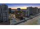 Beautiful dusk aerial view of condos on the beach, showcasing private pools and amazing ocean views at 3023 S Atlantic Ave # 4020, Daytona Beach, FL 32118