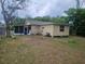 Backyard of home with grass and exterior view of screened in porch at 317 Inwood Ave, New Smyrna Beach, FL 32168