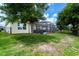 Spacious backyard with a screened-in patio and lush lawn, perfect for relaxation and outdoor activities at 343 Lazio Cir, Debary, FL 32713