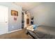 Cozy bedroom with carpet, basketball theme, and a view of a closet at 343 Lazio Cir, Debary, FL 32713
