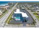 Beautiful aerial view of the building with the pool and beach nearby at 3700 S Atlantic Ave # 413, New Smyrna Beach, FL 32169