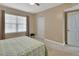 Bedroom featuring a window with blinds and a ceiling fan at 4670 Links Village Dr # A506, Ponce Inlet, FL 32127