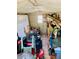 Shed interior with lawnmower, storage shelves, and space for yard equipment at 7380 Orange Ave, Indian Lake Estates, FL 33855