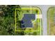 Aerial image outlining property boundaries featuring manicured lawns, mature trees, and residential neighborhood at 941 Pizarro Dr, Daytona Beach, FL 32119