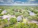 Beautiful aerial view of a pond surrounded by lush greenery and houses in a serene neighborhood at 1018 Heron Point Cir, Deland, FL 32724