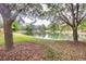 Scenic pond view framed by mature trees, with lush greenery and foliage surrounding the water at 1018 Heron Point Cir, Deland, FL 32724