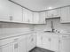 Close-up of a kitchen with shaker cabinets, grey countertops, and stainless hardware at 102 Judges Ln, Port Orange, FL 32129