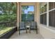 Relaxing screened patio with chairs and small table perfect for outdoor seating and enjoying the view at 123 Ivydale Manor Dr, Deland, FL 32724