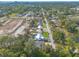 Aerial view of tree lined neighborhood street with homes, driveways, and manicured lawns at 1617 Tuscaloosa Ave, Daytona Beach, FL 32117