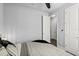 View of the bedroom with white doors, complementing the neutral color scheme at 165 Azure Mist Way, Daytona Beach, FL 32124