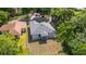 Aerial view showcases the home, landscaping, and its location in a residential area at 1738 Palm Rd, Ormond Beach, FL 32174