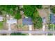 Aerial view showcasing the property boundaries with surrounding greenery and neighboring homes at 20 Monroe Ave, Debary, FL 32713