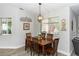 Dining room with wood table, six chairs, decorative wall art, and ample natural light at 20 Monroe Ave, Debary, FL 32713