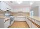 Bright kitchen featuring white cabinetry, laminate countertops, and tiled backsplash at 2055 Little Farms Ct, Deltona, FL 32738