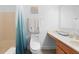 Bright bathroom with modern fixtures, including a vanity, commode and shower/tub at 2110 3Rd Ave, Deland, FL 32724