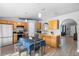 Eat-in kitchen featuring updated stainless appliances and gray color scheme at 2110 3Rd Ave, Deland, FL 32724