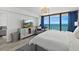 Bright main bedroom with ocean view, and modern entertainment center at 2425 S Atlantic Ave # 1202A, Daytona Beach Shores, FL 32118
