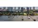 Aerial view of waterfront homes showcasing private docks and stunning coastal scenery at 3003 S Atlantic Ave # 21A2, Daytona Beach Shores, FL 32118