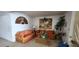 Inviting living area with vibrant furniture, complemented by tasteful décor and a cozy atmosphere at 3003 S Atlantic Ave # 21A2, Daytona Beach Shores, FL 32118