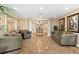 Elegant lobby with comfortable seating, columns, artwork and lighting at 3245 S Atlantic Ave # 304, Daytona Beach Shores, FL 32118