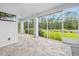 Covered screened patio with pavers, offering serene outdoor living with lush green landscape views at 3322 Modena Way, New Smyrna Beach, FL 32168