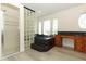Bathroom with black jacuzzi tub and glass block wall for extra privacy at 340 Hampton Hills Ct, Debary, FL 32713