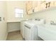 Functional laundry room with modern appliances, ample storage, and a convenient utility sink at 340 Hampton Hills Ct, Debary, FL 32713