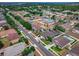 A nice aerial shot of a residential neighborhood showing tree lined streets and well-maintained homes at 4604 Barbados Loop, Clermont, FL 34711