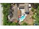 Aerial view of home featuring a private pool and patio area at 5496 S Nova Rd, Port Orange, FL 32127
