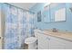 Bathroom featuring shower and tub combo, toilet, and sink with vanity at 5496 S Nova Rd, Port Orange, FL 32127