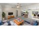 Staged living room featuring modern furniture and an open floor plan concept with kitchen at 560 Sumner Ave, Orange City, FL 32763