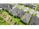 Birds-eye view of the property in its neighborhood setting, showing the yard and proximity to neighboring homes at 6212 W Fallsgrove Ln, Port Orange, FL 32128