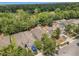 Aerial view of the homes in the neighborhood featuring mature trees and lush landscaping at 680 Preakness Cir, Deland, FL 32724
