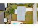 Aerial view of the property highlighting boundaries and proximity to the pool at 114 Ocean Aire N Ter, Ormond Beach, FL 32176