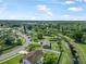 An aerial view of the neighborhood showcasing a well-maintained home surrounded by mature trees and landscaping at 1191 Tracy Dr, Port Orange, FL 32129