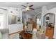 Open living area that features hardwood floors and high ceilings at 1412 Bent Oaks Blvd, Deland, FL 32724